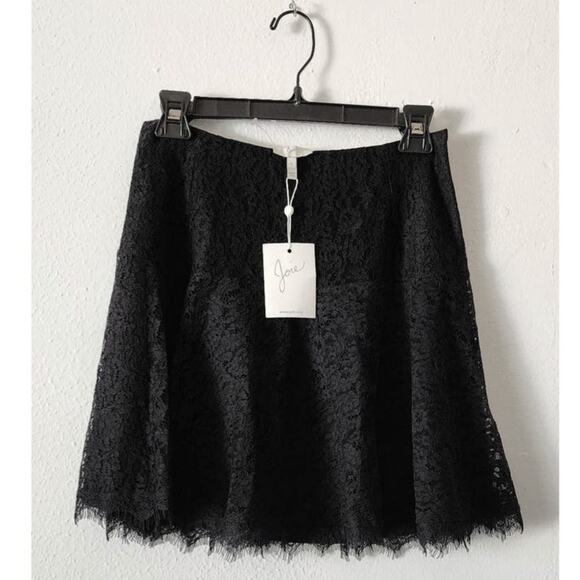 Joie Maika Lace Skirt Caviar Black Size Small $298 NEW - Picture 2 of 9